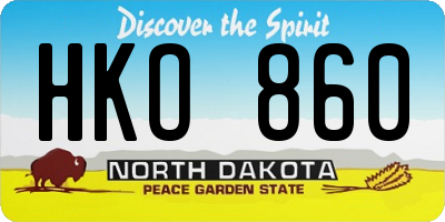 ND license plate HKO860
