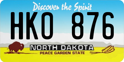 ND license plate HKO876