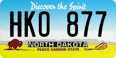 ND license plate HKO877