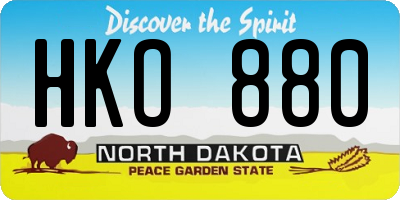 ND license plate HKO880