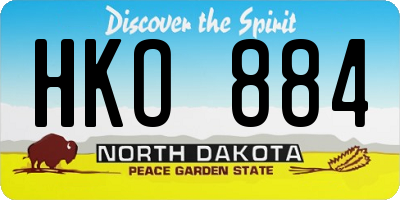 ND license plate HKO884