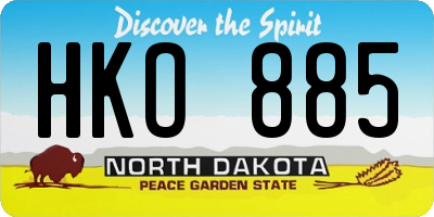 ND license plate HKO885