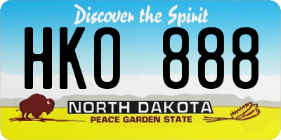 ND license plate HKO888