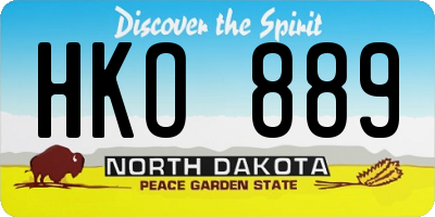 ND license plate HKO889