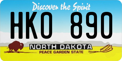 ND license plate HKO890
