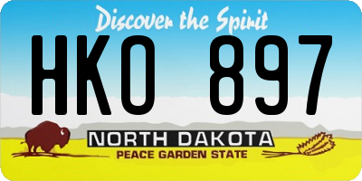ND license plate HKO897
