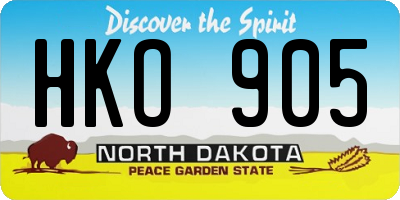 ND license plate HKO905