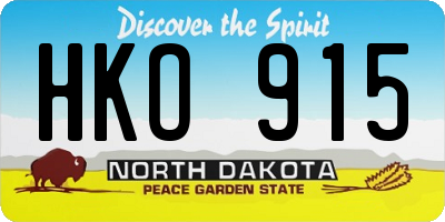 ND license plate HKO915