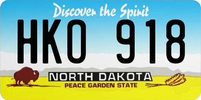 ND license plate HKO918