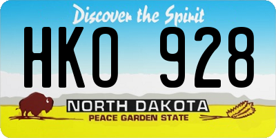 ND license plate HKO928