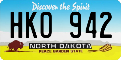 ND license plate HKO942
