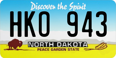 ND license plate HKO943