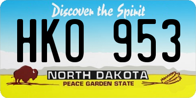 ND license plate HKO953