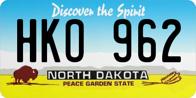 ND license plate HKO962