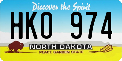 ND license plate HKO974