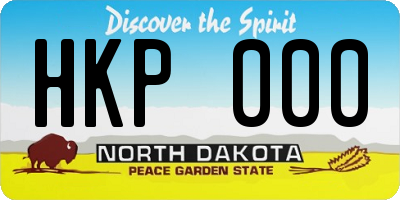 ND license plate HKP000