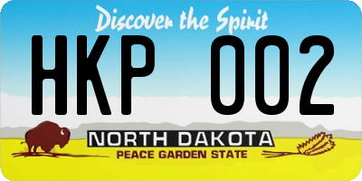 ND license plate HKP002