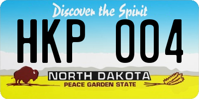 ND license plate HKP004
