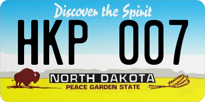 ND license plate HKP007
