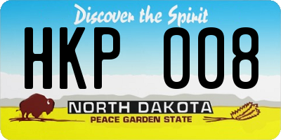 ND license plate HKP008