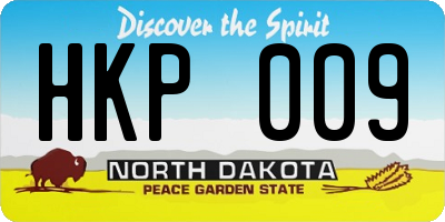 ND license plate HKP009