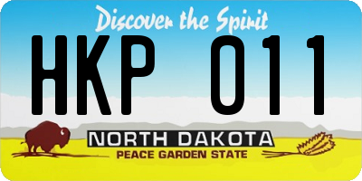 ND license plate HKP011