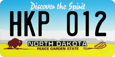 ND license plate HKP012