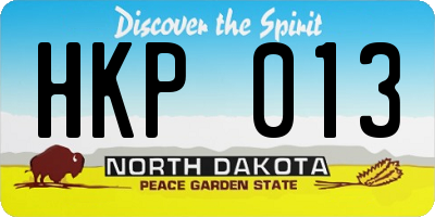 ND license plate HKP013