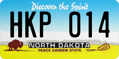 ND license plate HKP014