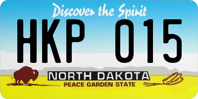 ND license plate HKP015