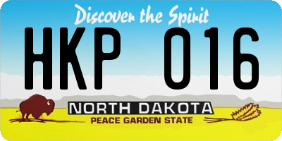 ND license plate HKP016
