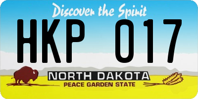 ND license plate HKP017