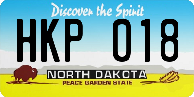 ND license plate HKP018
