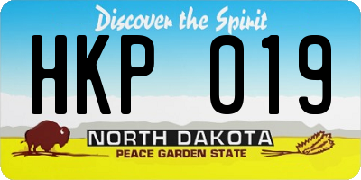 ND license plate HKP019