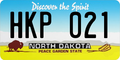 ND license plate HKP021