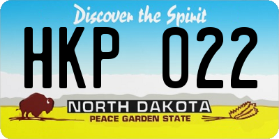 ND license plate HKP022