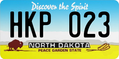 ND license plate HKP023