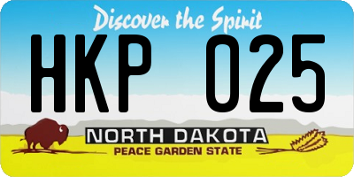 ND license plate HKP025