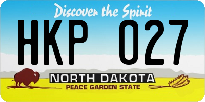 ND license plate HKP027