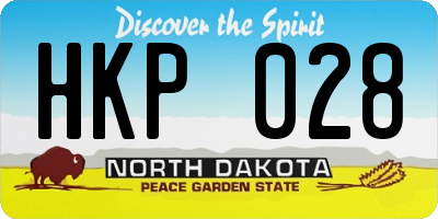 ND license plate HKP028