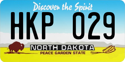 ND license plate HKP029