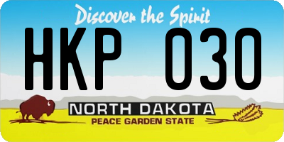 ND license plate HKP030