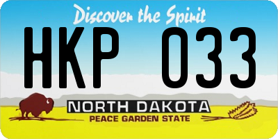 ND license plate HKP033