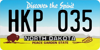 ND license plate HKP035
