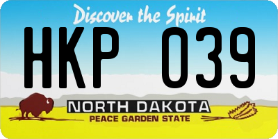 ND license plate HKP039