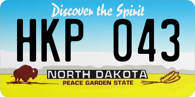 ND license plate HKP043