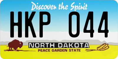 ND license plate HKP044