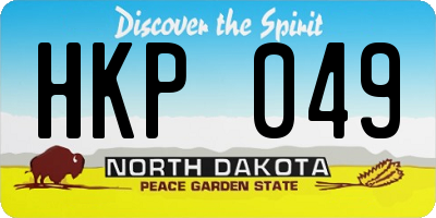 ND license plate HKP049