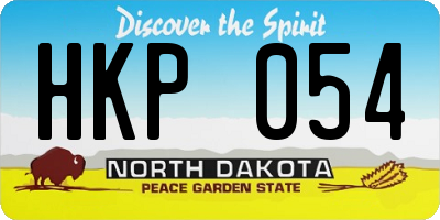 ND license plate HKP054