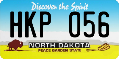ND license plate HKP056